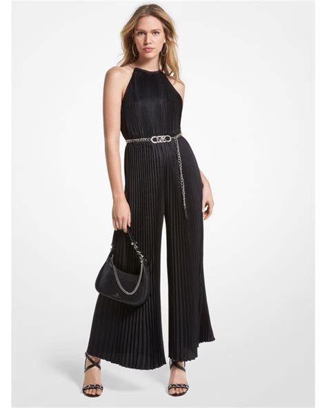 michael kors women jumpsuit|Michael Kors satin halter jumpsuit.